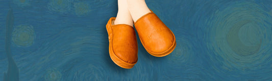 SPA GAIT Natural Adaptive Clogs Mocha Skin on blue background